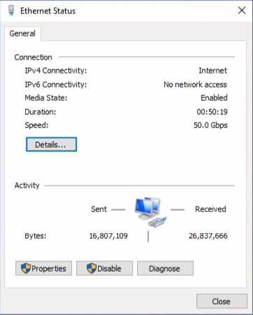 Windows 365 Ethernet Status
